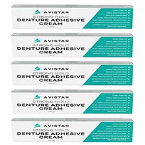 Extra Strong Denture Adhesive Cream 12 Hour Hold Dental Glue Waterproof Zinc & Fluoride Free Eas, Mint, Pink