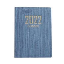A7 주간 월간 플래너 일정 책 2022 시간 365 일 시간표 메모장, 데님 블루