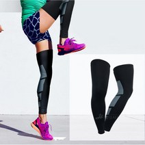 운동 다리 근육 압박 보호 타이즈 슬리브 땀배출 마라톤 피로감소 농구 통기성 탄력성, 블랙