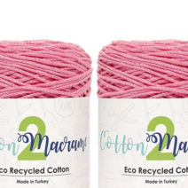 [니뜨]코튼 마크라메2실(250g)x2볼+스마일로고 재단펠트+도안제공(QR), 21_핑크