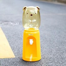 캐릭터 미니정수기 누름형 귀여운 캐릭터 탁상용 소형 물통정수기 2L, 옐로우베어 2000ml