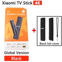 샤오미-글로벌 버전 Mi TV 스틱 4K 안드로이드 11 2GB RAM 8GB ROM 넷플릭스 와이파이 구글 어시스턴트 블루투스 5.0 스마트 동글, [01] Mi tv stick 4K, 06 add BLACK full case
