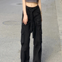 나루니 블랙 카고바지 스트릿팬츠 캐주얼팬츠 댄서바지 댄서팬츠 포켓바지