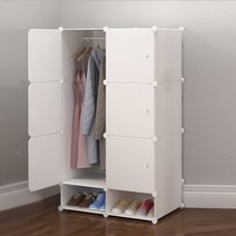 C2L 화이트 선반 플라스틱 조립식 옷장 75X129 작은옷장 자취가구 플라스틱옷장 도어옷장 작은방옷장 자취옷장 좁은방옷장