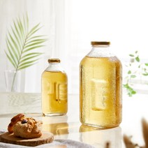 인사이드리빙 델몬트병 유리병 페트병 500ml 1500ml 카페 식당, 미니 델몬트 유리병(골드마개)