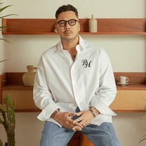 러기드하우스 : RH자수 오버핏 옥스포드 셔츠 화이트