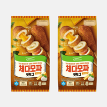 풀무원 치즈핫도그 체다 모짜렐라 4입 개당 80g X 2개, 아이스팩 기본1개+아이스팩 3개 더