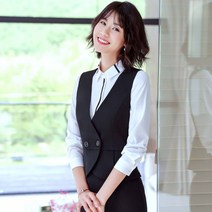 여성 숏 조끼 베스트 정장 슬림핏 오피스 유니폼mcr08