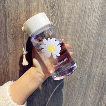 신기한물병 특이한 500ml 물병 밧줄로 귀여운 데이지 BPA 무료 휴대용 Drinkware 플라스틱 크리 에이 티브 서리로 덥은 여행 차 컵, 500ml+Style2-E