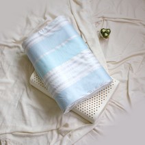 굿슬립 굴곡형 라텍스 베개(대형), 블루펄 스트라이프