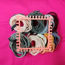 3DforYou 양말목공예 DIY키트 사각직조틀+양말목 티메트6개분량 복지회관 학교 어린이집 유치원 교육 집콕취미 행복공예 교육키트 체험교육, 랜덤