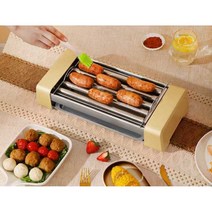 소세지그릴 전자동 구이 홈파티 자동회전 롤러 자이글, 노란색 5줄 세트