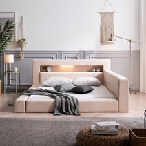 비플렛 LED 저상형 침대 프레임 Q YSBP1902, LED저상형Q아이보리(매트별도)-YSBP1902IV