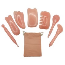 괄사 마사지 세트 밀랍 바디 두피 종아리 승모근 얼굴 허벅지 경락, 분홍색, 1개