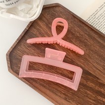 블루씨티 2개세트 대왕 빅사이즈 파스텔 사각 꼬임 집게핀