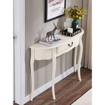 유럽풍 원목 엔틱 복도 현관 거실 화장대 테이블 콘솔, 흰색