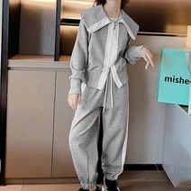 도오빠 비엘레나 주니어 투피스 상하복 기모 집업점퍼 와이드 밴딩 트레이닝 빅카라 조거팬츠 겨울
