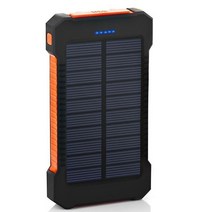 태양광 보조배터리 태양 보조베터리 방수 80000mAh 열 충전기 USB 포트 외부 용 샤오미 5S 스마트 폰 LED, [05] 주황색