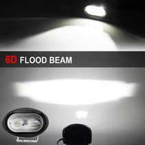 견인 리프트 BraveWay 1PCS 자동차 오토바이 트럭 트랙터 트레일러에 대 한 LED 헤드 라이트 SUV ATV 오프, 02 6D Flood Light