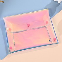 홀로그램 PVC 화장품 파우치 똑딱이 단추 메이크업