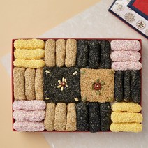 강릉은정한과 한지선물세트 1호 명절선물 과즐 사천 전통 수제 유과 찹쌀강정 과줄 산자, 실크겹보자기, 1개, 1kg