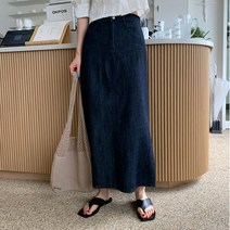 겟잇미 베브 데님 생지 여름 롱스커트