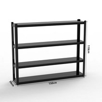 체육관 선반 장비 용품 보관함 수납 정리용 운동기구 3단 보관대 철제, 4. 블랙 4단(150x30x118cm)