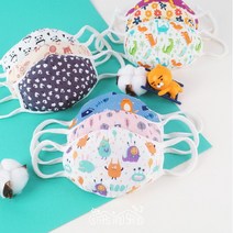 별과모래 봄가을 유아동/키즈 면 캐릭터 입체마스크, 봄가을용 마스크 영아용:17.러블리걸