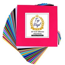 TopVinyl 12” x 12” Permanent Adhesive Vinyl Sheets for Cricut Vinyl Projects - 45 Vinyl Sheets Asso, 1