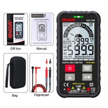 gvda 새로운 디지털 멀티미터 t-rms 자동 범위 ac dc ncv 컬러 lcd 스마트 멀티메트로 테스터 옴 커패시턴스 hz 온도 전압 측정기, 협력사, GD118B 블랙