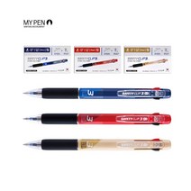 마이펜 세이프티클립 3색 유성 볼펜 0.5mm / 0.7mm (12자루), 0.5mm 레드