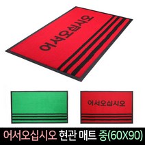어서오십시오 현관매트 발매트 60x90 웰컴매트 출입구 미끄럼방지 카페트 업소용 매장, 녹색(무지)