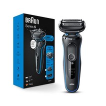Braun 브라운 시리즈 55020 수염 트리머 남성용 호일 면도기 전기 충전식 이지 클린 블랙 5개 세트
