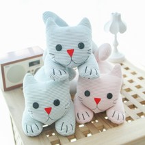 귀여운 봉제인형 고곰 애착인형 세트 면100% 블루 핑크 그린 어린이 선물, 그린캣