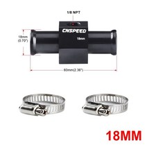 차량냉각 검은 물 온도 게이지 라디에이터 1/8Npt 18mm 20mm 조인트 파이프 센서 호스 어댑터, 01 18mm Black