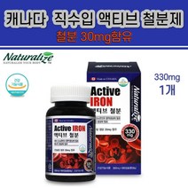 캐나다 철분 철분제 IRON 고함량 가임기 여성 임산부 성장기 청소년 수유부 영양제 헤모글로빈 빈혈 혈액생성 산소운반 건강기능식품 해외직구, 1개, 330mg