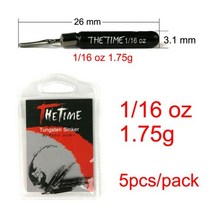 THETIME Drop Shot Rig 텅스텐 싱커 다운샷 1/16 - 3/8 Oz Columnar Bass Fishing 무게 1.8-10.5g 루어 액세서리, 1.75g