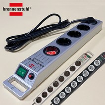Brennenstuhl 독일 브레넨스툴 수퍼솔리드 멀티탭 콘센트 고강도 고용량 과부하차단 서지보호, 브레넨스툴 슈퍼 솔리드 멀티탭 8구, 실버_BSS-8SV+사은품 케이블타이 3ea, 1개