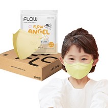 플로우 천사 KF94 유아 마스크 XS 초소형, 50매, 옐로우