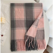 1+1 머플러 목도리 여성 남성 캐시미어 울 체크 머플러 목도리