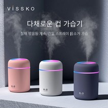 창조적 인 다채로운 컵 공기 가습기 데스크탑 가정용 자동차 공기 가습기, 화이트 (Generation-300ml)