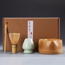 보이차다기세트 차도구세트 전통찻잔세트 4 개/대 전통적인 말차 Giftset 대나무 털 특종 Ceremic 그릇 홀더 일본 차 세트, [01] 4개 세트, [01] 01