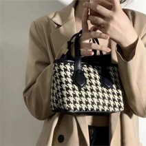 셀러허브(잡화) [라일리] Rly 하운드 체크 패턴 포인팅 미니 토트백 숄더백
