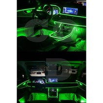 차량용 엠비언트 라이트 광섬유 무드등 신형 EL와이어 앰비언트 LED실내등 무소음, 그린1m세트