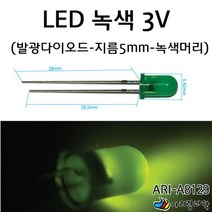 회로 실험용 발광다이오드 LED 녹색 전구 지름 5mm 어린이집교구 어린이과학 고등과학 과학기자재 초등과학