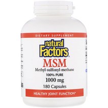 네추럴팩터스 MSM 1000mg 캡슐, 180개입, 1개