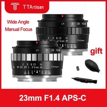 DSLR 미러리스 렌즈 단 광각 망원 ttartisan 23mm f1.4 소니 e fuji x nikon z zfc canon ef-m eosm 올림푸스 panasonic 호환, 실버 블랙 후크