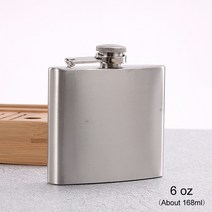 위스키바이알 양주공병 고로쇠물병 위스키 병 힙 플라스크 술꾼 알코올 휴대용 Drinkware 스테인레스, CN, 6 oz, 6oz