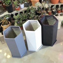[KT알파쇼핑]모던 수지 육각 마블화분 24x45cm (3색상), 그레이