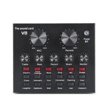목소리 변조기 V8 전문 사운드 카드 스트리밍 라이브 방송 팟 캐스트 녹음 스튜디오 장비 음성 체인저 오, 01 V8